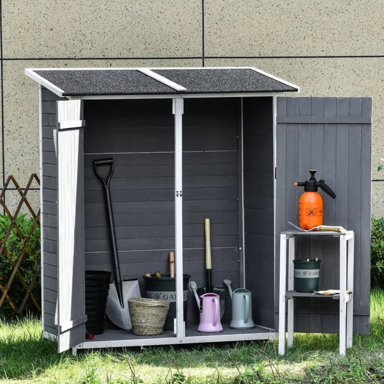 Outsunny Gartenhaus grau B/H/T: ca. 139x160x75 cm