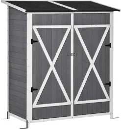 Outsunny Gartenhaus grau B/H/T: ca. 139x160x75 cm