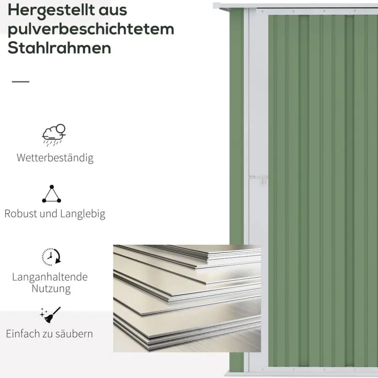 Outsunny Gartenhaus grün B/H/L: ca. 84x189x142 cm