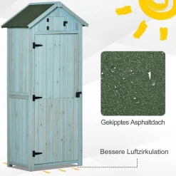 Outsunny Gartenhaus hellblau B/H/L: ca. 54x179x77 cm
