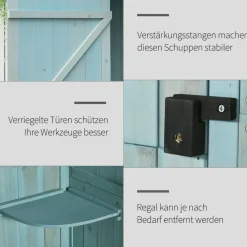 Outsunny Gartenhaus hellblau B/H/L: ca. 54x179x77 cm
