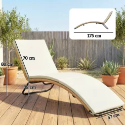 Outsunny Gartenliege schwarz Polyester B/H/L: ca. 57x80x175 cm