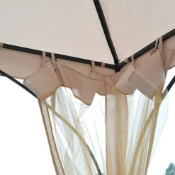 Outsunny Gartenpavillon beige Metall B/H/L: ca. 300x275x300 cm