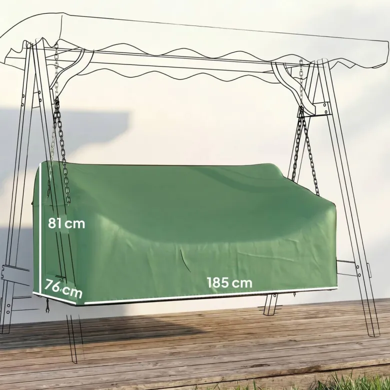 Outsunny Gartenschaukel-Abdeckung schwarz Polyester B/H/L: ca. 76x81x185 cm
