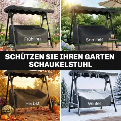Outsunny Gartenschaukel-Abdeckung schwarz Polyester B/H/L: ca. 76x81x185 cm