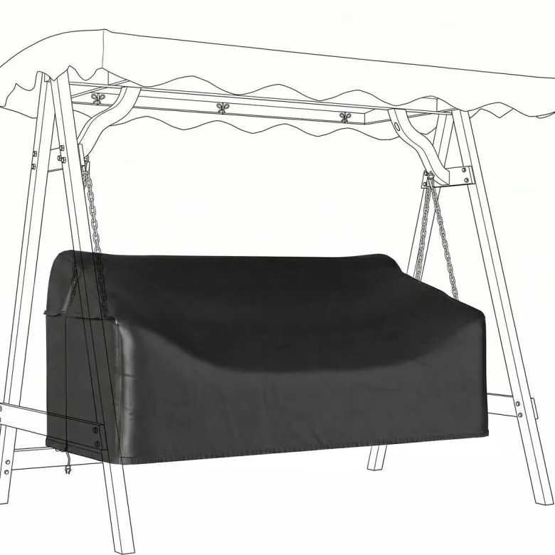 Outsunny Gartenschaukel-Abdeckung schwarz Polyester B/H/L: ca. 76x81x185 cm