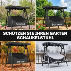 Outsunny Gartenschaukel-Abdeckung schwarz Polyester B/H/L: ca. 76x81x142 cm