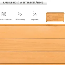 Outsunny Gartenschrank natur Holz B/H/L: ca. 56x60x127 cm