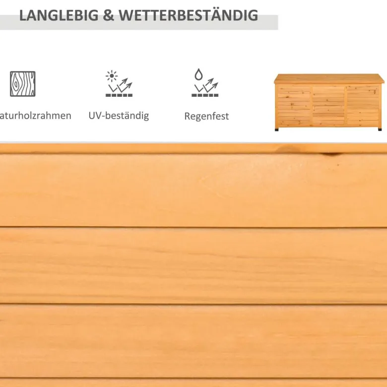 Outsunny Gartenschrank natur Holz B/H/L: ca. 56x60x127 cm