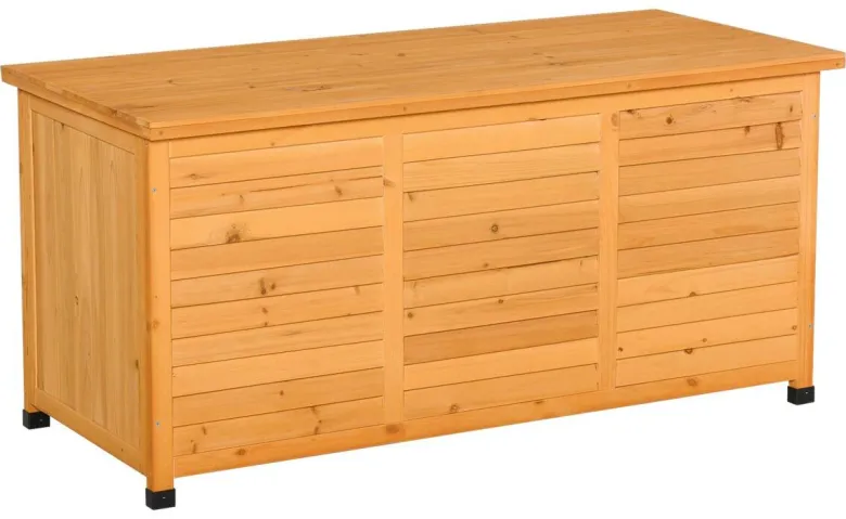 Outsunny Gartenschrank natur Holz B/H/L: ca. 56x60x127 cm