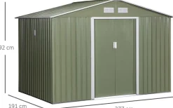 Outsunny Gartenschuppen grau Metall B/H/L: ca. 191x192x277 cm