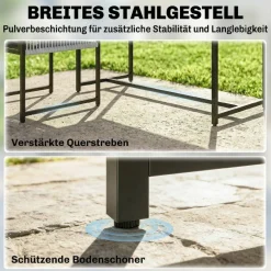 Outsunny Gartensitzgruppe hellgrau Glas B/H/L: ca. 120x72x120 cm