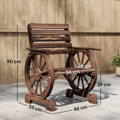 Outsunny Gartenstuhl anthrazit Holz B/H/L: ca. 55x90x66 cm