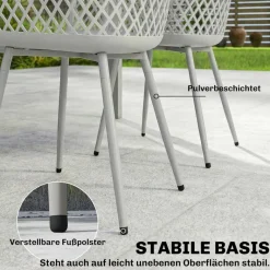 Outsunny Gartenstuhl grau Kunststoff B/H/L: ca. 51x84x56 cm