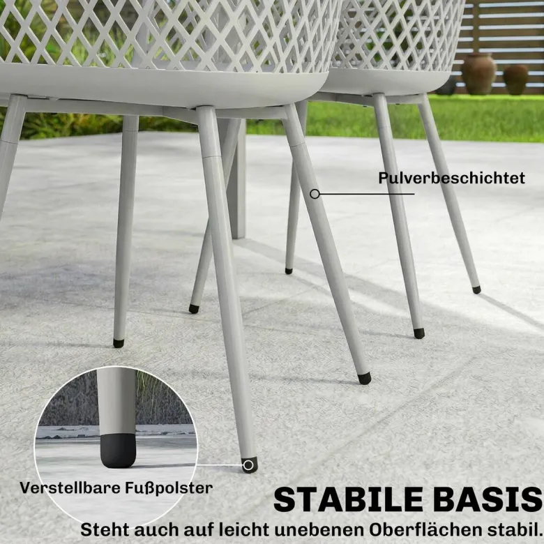 Outsunny Gartenstuhl grau Kunststoff B/H/L: ca. 51x84x56 cm