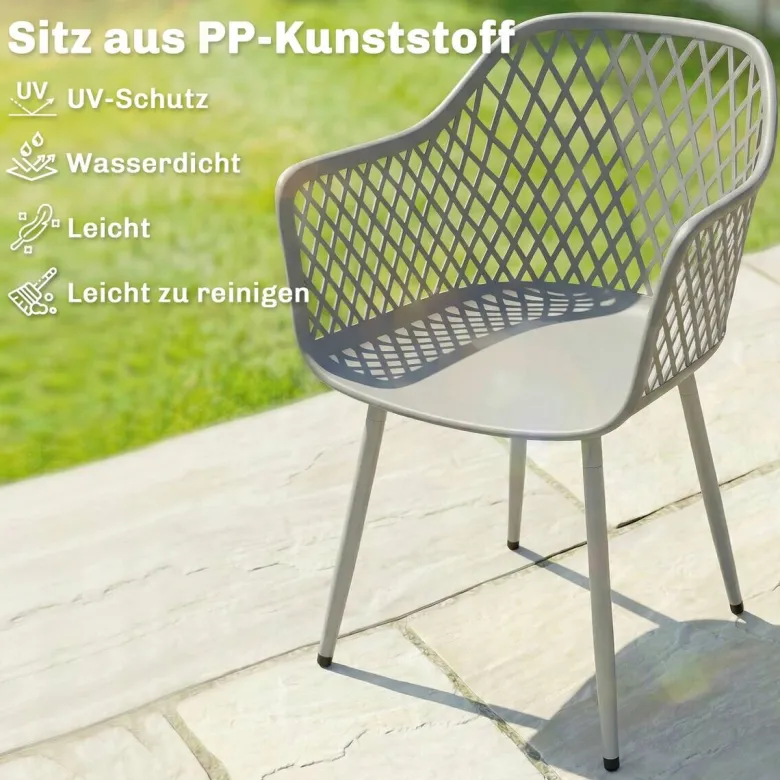 Outsunny Gartenstuhl grau Kunststoff B/H/L: ca. 51x84x56 cm