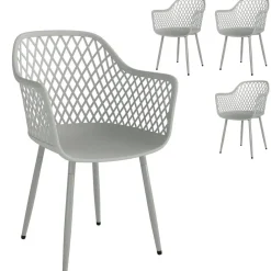 Outsunny Gartenstuhl grau Kunststoff B/H/L: ca. 51x84x56 cm