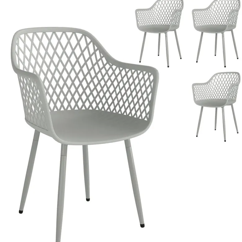 Outsunny Gartenstuhl grau Kunststoff B/H/L: ca. 51x84x56 cm