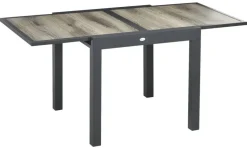 Outsunny Gartentisch beige Aluminium B/H/L: ca. 80x75x160 cm