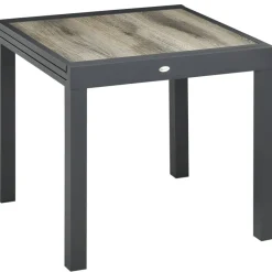 Outsunny Gartentisch beige Aluminium B/H/L: ca. 80x75x160 cm