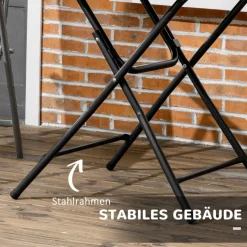 Outsunny Gartentisch dunkelgrau Polyethylen B/H/L: ca. 80x73x80 cm