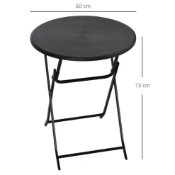 Outsunny Gartentisch dunkelgrau Stahl B/H/L: ca. 60x73x60 cm