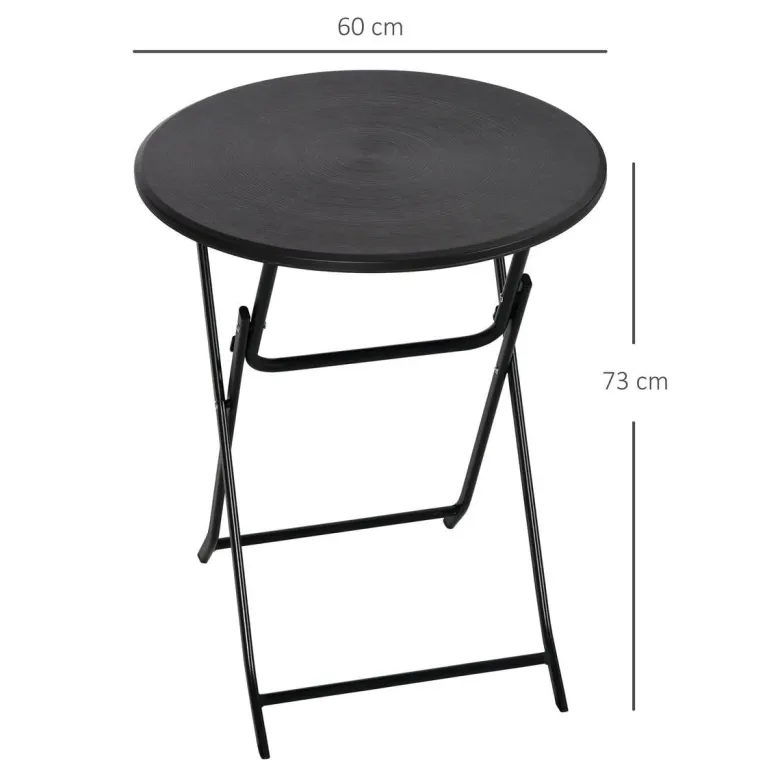 Outsunny Gartentisch dunkelgrau Stahl B/H/L: ca. 60x73x60 cm