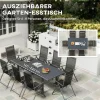 Outsunny Gartentisch grau Aluminium B/H/L: ca. 90x73x220 cm