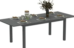 Outsunny Gartentisch grau Aluminium B/H/L: ca. 90x73x220 cm