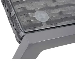 Outsunny Gartentisch grau Polyrattan B/H/L: ca. 49,5x50x50 cm