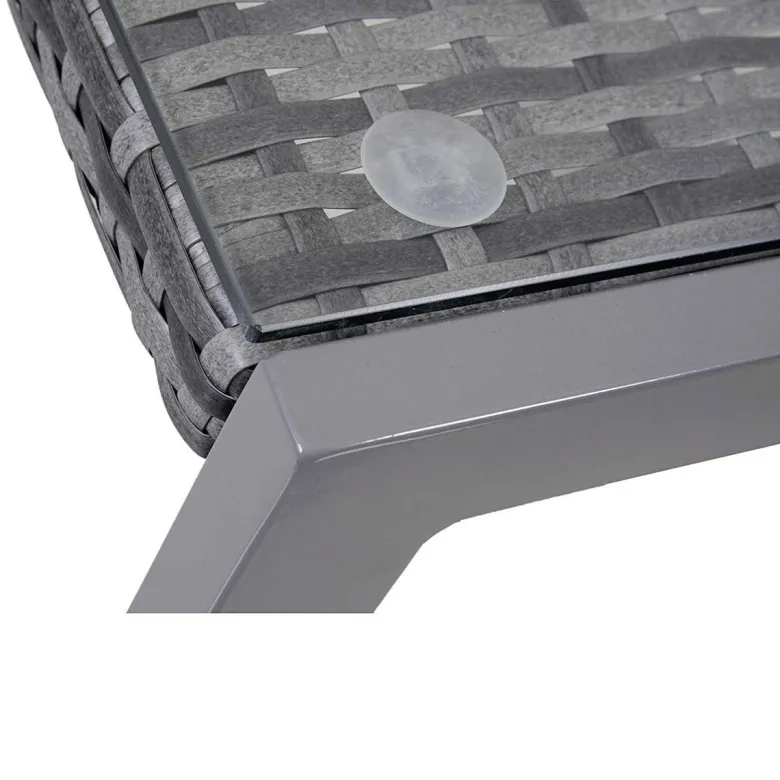 Outsunny Gartentisch grau Polyrattan B/H/L: ca. 49,5x50x50 cm