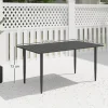 Outsunny Gartentisch schwarz Metall B/H/L: ca. 90x73x150 cm