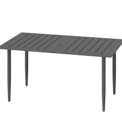 Outsunny Gartentisch schwarz Metall B/H/L: ca. 90x73x150 cm