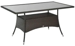 Outsunny Gartentisch schwarz Metall B/H/L: ca. 85x74x150 cm