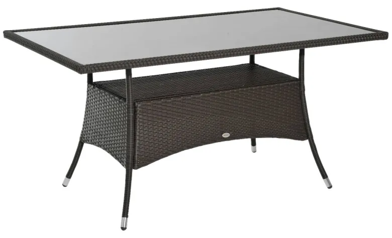 Outsunny Gartentisch schwarz Metall B/H/L: ca. 85x74x150 cm