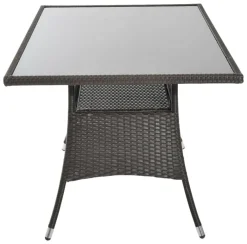 Outsunny Gartentisch schwarz Metall B/H/L: ca. 85x74x150 cm