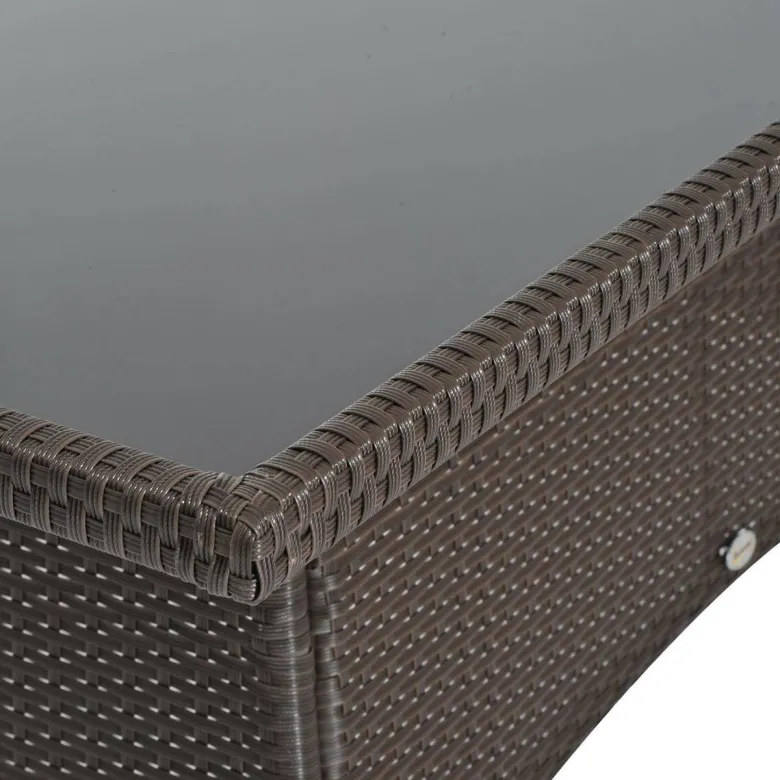 Outsunny Gartentisch schwarz Metall B/H/L: ca. 85x74x150 cm