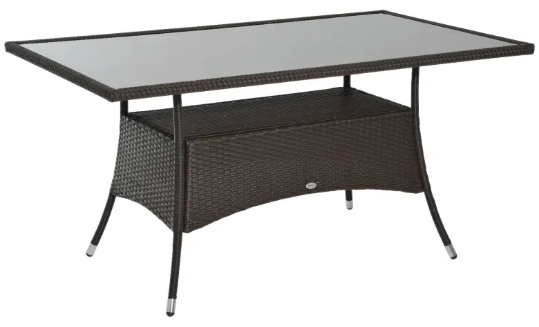 Outsunny Gartentisch schwarz Metall B/H/L: ca. 85x74x150 cm