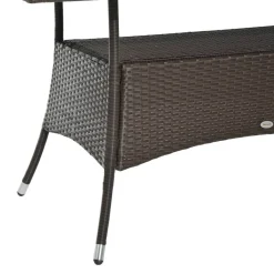 Outsunny Gartentisch schwarz Metall B/H/L: ca. 85x74x150 cm
