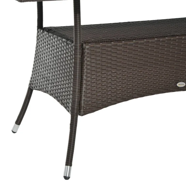 Outsunny Gartentisch schwarz Metall B/H/L: ca. 85x74x150 cm