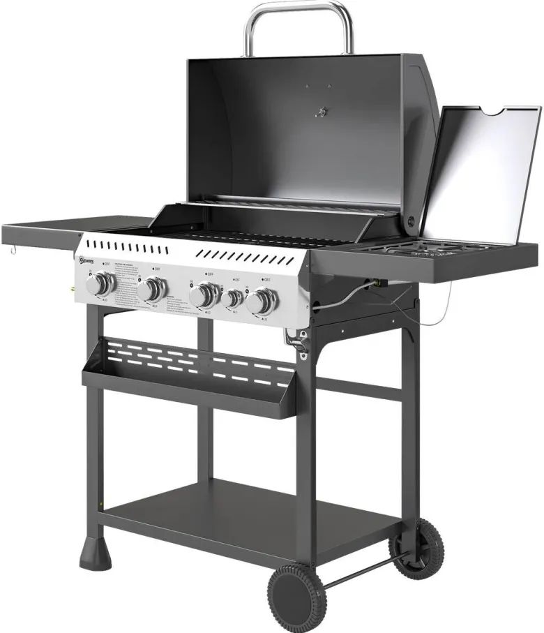Outsunny Gasgrill Edelstahl B/H/L: ca. 55x103x135 cm