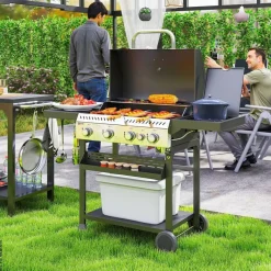 Outsunny Gasgrill Edelstahl B/H/L: ca. 55x103x135 cm