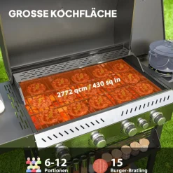 Outsunny Gasgrill Edelstahl B/H/L: ca. 55x103x135 cm