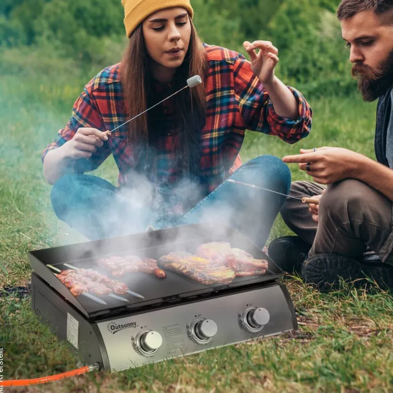 Outsunny Gasgrill Metall B/H/L: ca. 48x21x63 cm