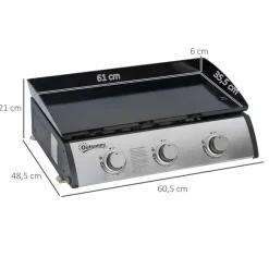 Outsunny Gasgrill Metall B/H/L: ca. 48x21x63 cm