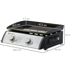 Outsunny Gasgrill Stahl B/H/L: ca. 46x21x48,5 cm