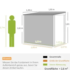 Outsunny Gerätehaus dunkelgrau B/H/L: ca. 128x181x193 cm