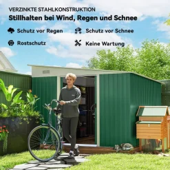 Outsunny Gerätehaus grün B/H/L: ca. 280x201x345 cm