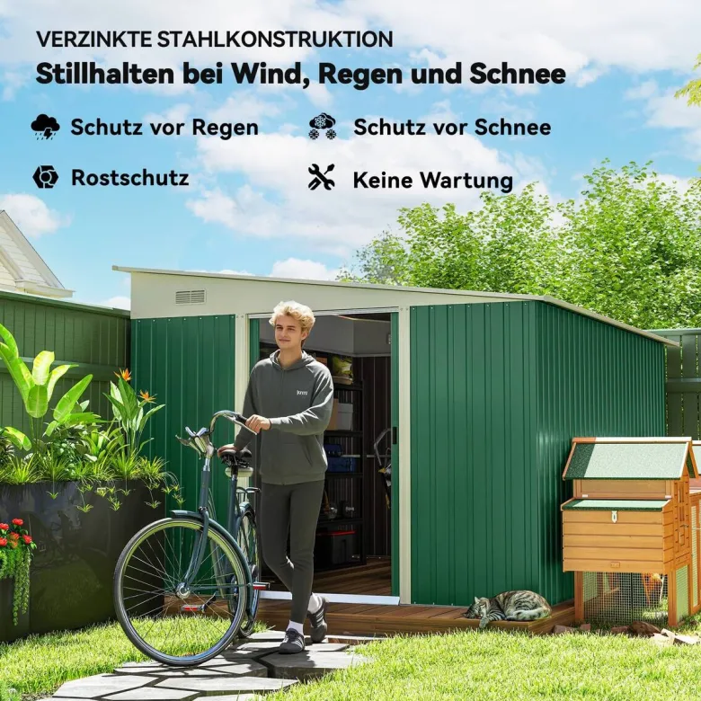 Outsunny Gerätehaus grün B/H/L: ca. 280x201x345 cm
