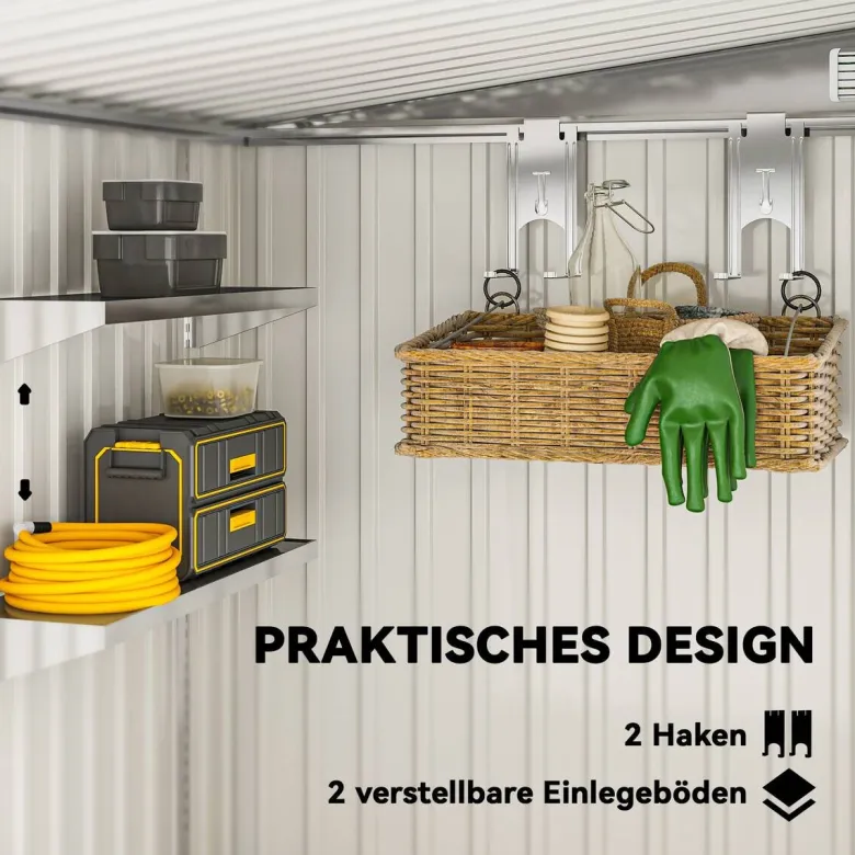 Outsunny Gerätehaus hellgrau B/H/L: ca. 206,5x181x154 cm